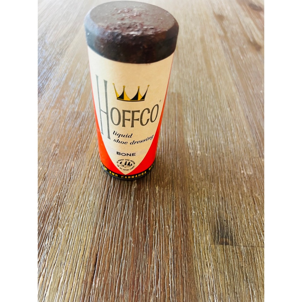 Vintage Hoffco Liquid Shoe Dressing Bone Harri Hoffmann Co Milwaukee 4oz Bottle